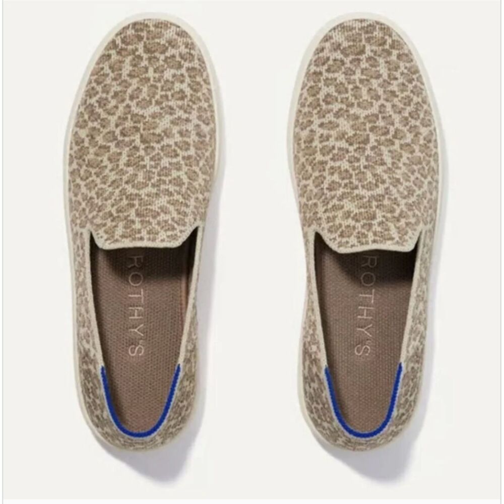 Rothy's The Original Slip On Sneakers Women 7.5 Pebble Spot Cheetah